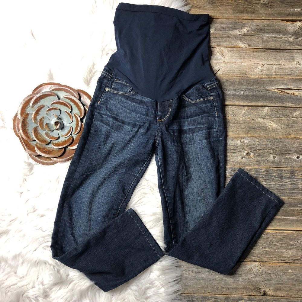 Pea in the Pod PAIGE Maternity Jeans 26 Skyline Straight Full Panel Petite